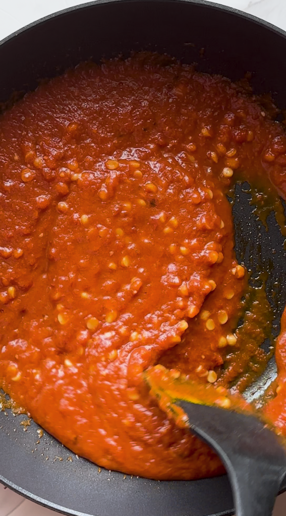 sauce prepped for Mantu topping